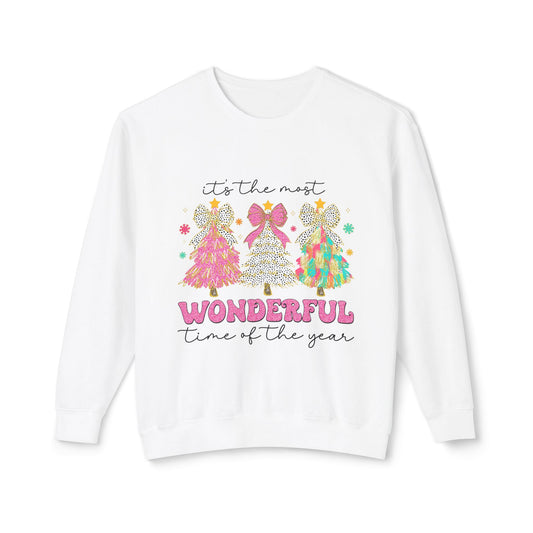 It's The Most Wonderful Time Of The Year Women's Christmas Lightweight Crewneck Sweatshirt