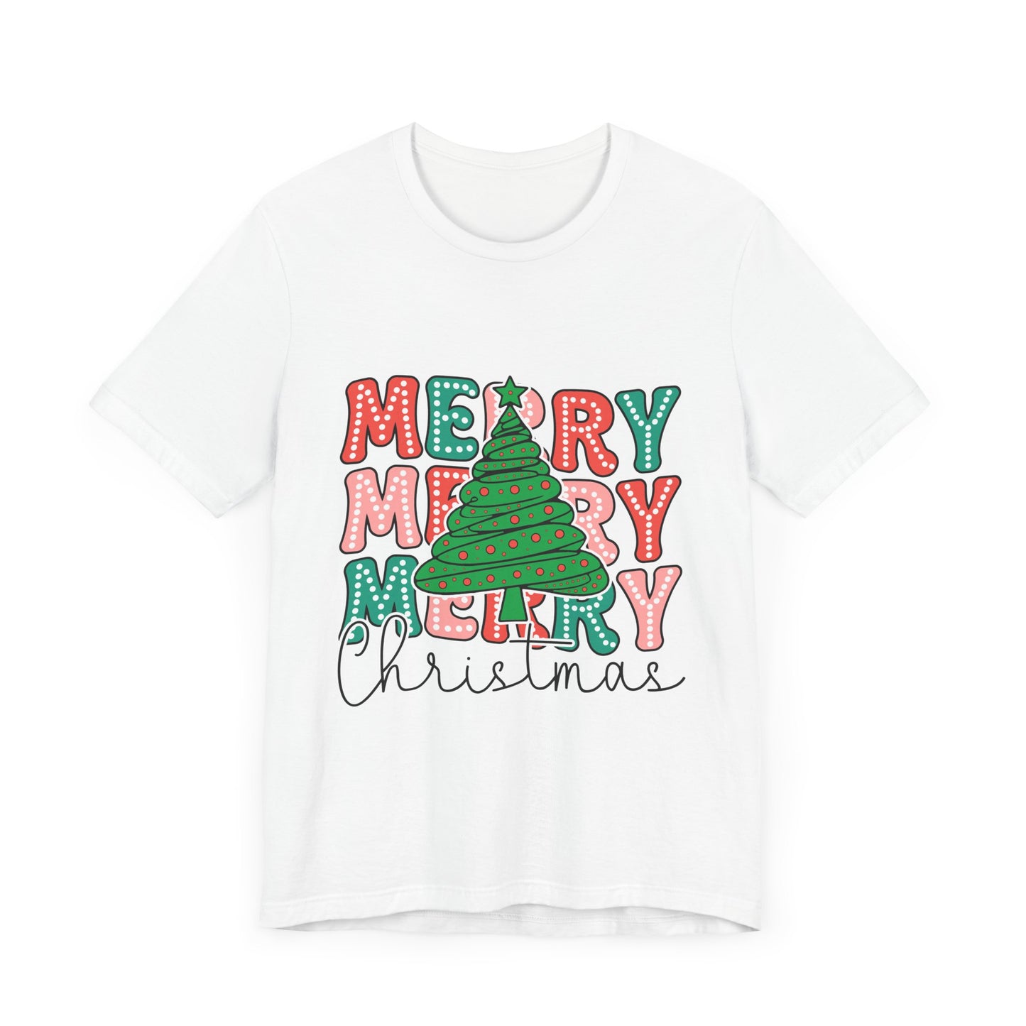 Merry Merry Christmas Tree Women's Jersey Short Sleeve Tee