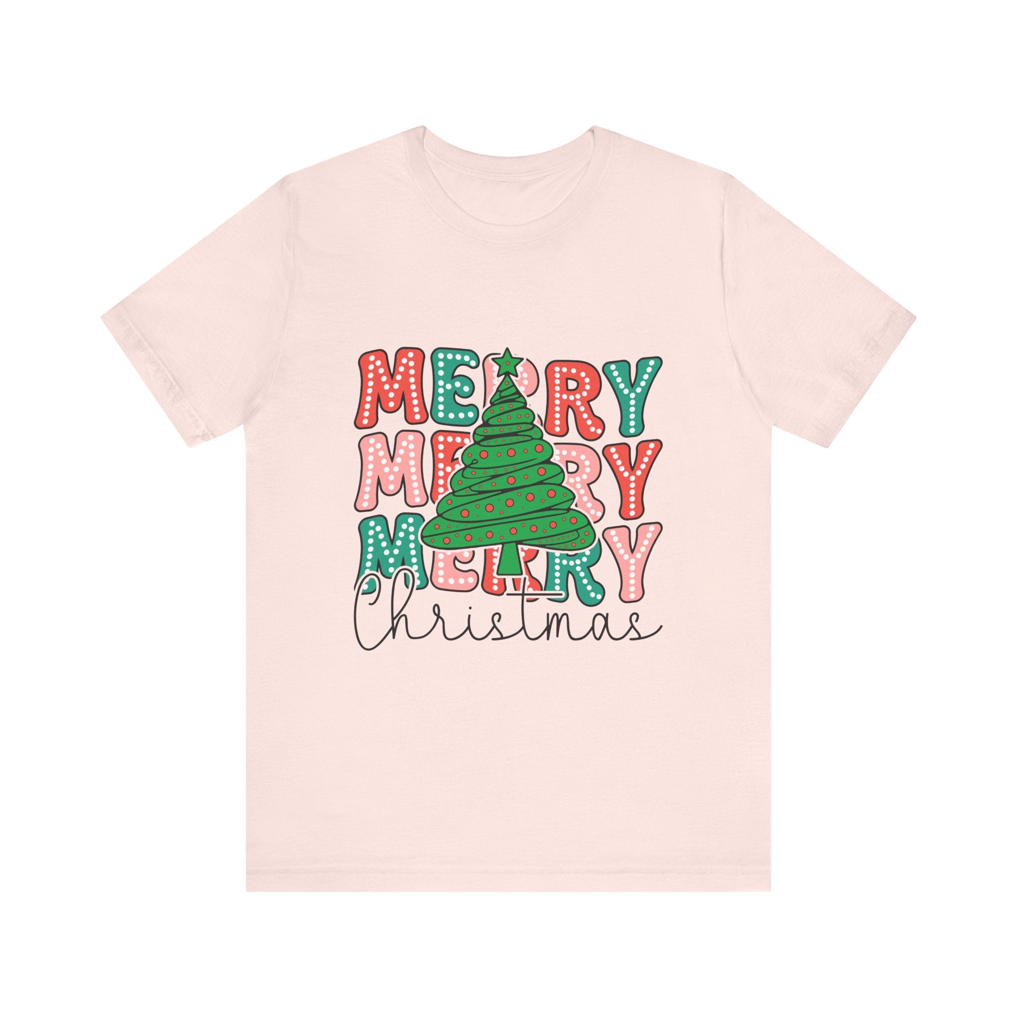 Tシャツ・カットソー Merry Xmas Tree Short Sleeve T Shirt (2color) Merry Merry Christmas Tree Women's Jersey Short Sleeve Tee
