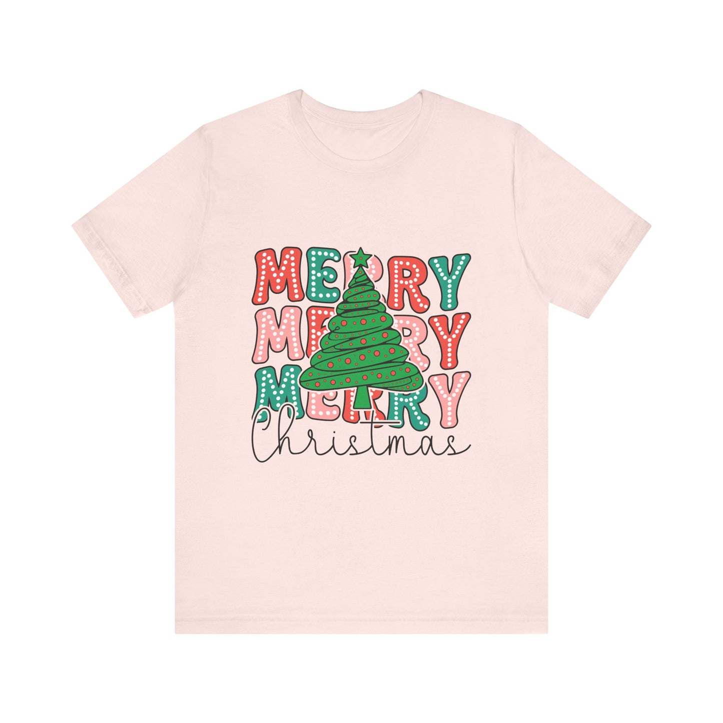 Merry Merry Christmas Tree Women's Jersey Short Sleeve Tee