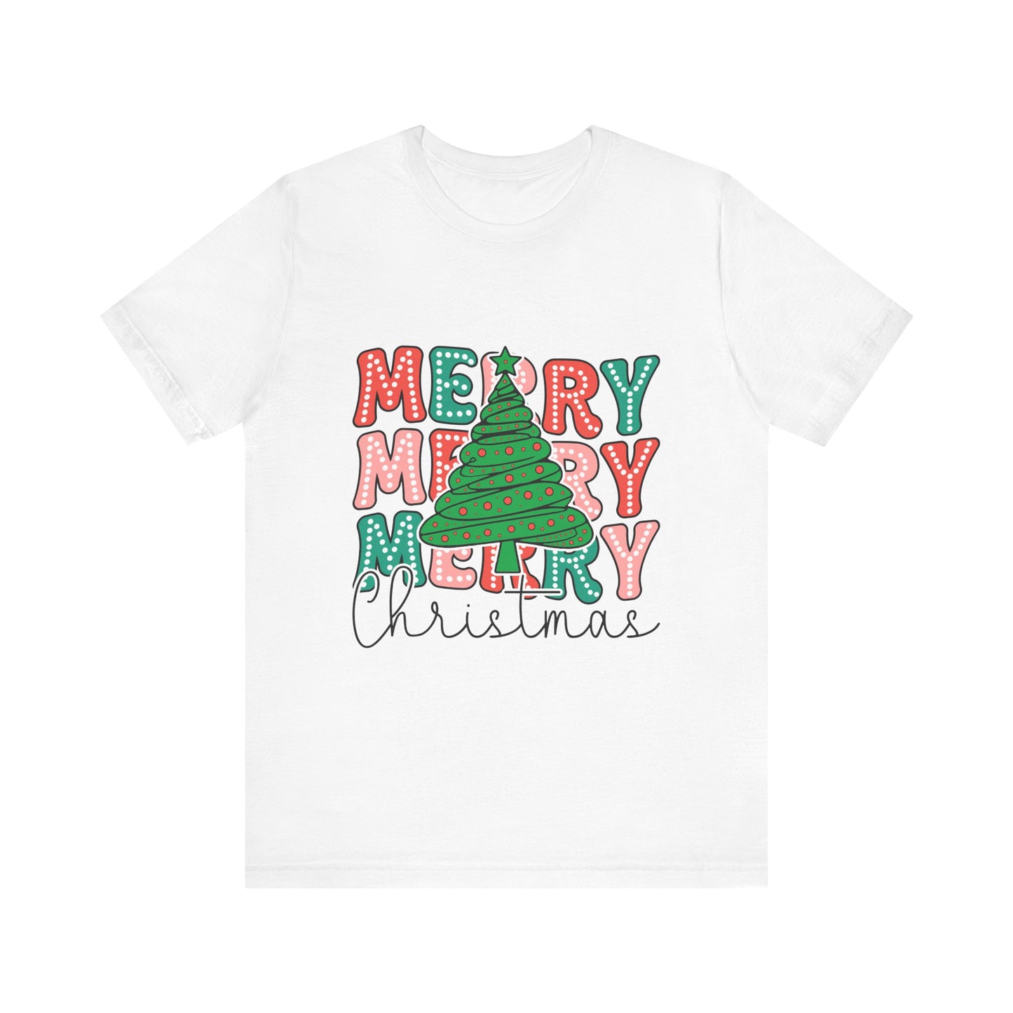 Merry Merry Christmas Tree Women's Jersey Short Sleeve Tee