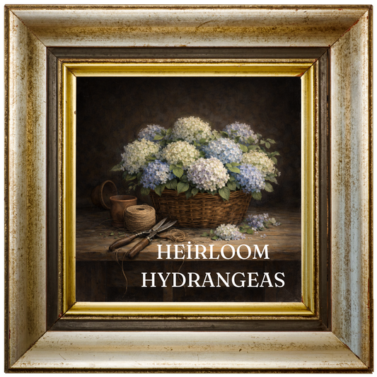 Heirloom Hydrangeas on the Potting Bench